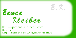 bence kleiber business card